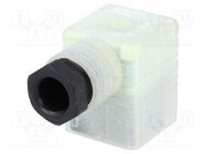 Connector: valve connector; plug; form A; 18mm; female; PIN: 3; M16 HIRSCHMANN