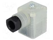 Connector: valve connector; plug; form A; 18mm; female; PIN: 3; 8A HIRSCHMANN