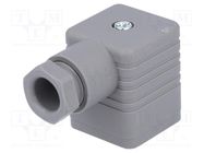 Connector: valve connector; plug; form A; 18mm; female; PIN: 4; PG9 HIRSCHMANN