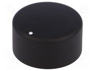 Knob; with pointer; aluminium,thermoplastic; Øshaft: 6mm; black SR PASSIVES