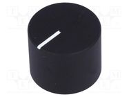 Knob; with pointer; aluminium; Øshaft: 6mm; Ø20x16mm; black SR PASSIVES