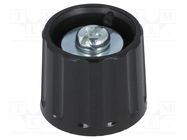 Knob; polyamide; Øshaft: 6mm; Ø21x17.5mm; black; Shaft: smooth RITEL