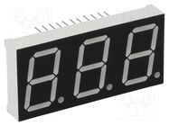 Display: LED; 7-segment; 20.32mm; 0.8"; No.char: 3; red; 11mcd; anode WENRUN