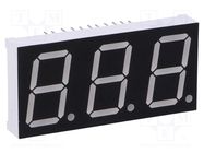 Display: LED; 7-segment; 20.32mm; 0.8"; No.char: 3; red; 11mcd WENRUN