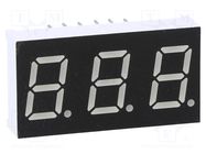 Display: LED; 7-segment; 10.16mm; 0.4"; No.char: 3; red; 11mcd; anode WENRUN