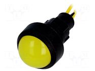 Indicator: LED; prominent; yellow; 230VAC; Ø13mm; IP20; cables ELPROD