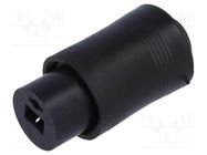 Connector: loudspeaker; plug; female; plastic; soldering; straight 