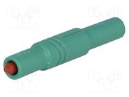 Connector: 4mm banana; plug; 24A; 1kVDC; green; insulated; 3mΩ HIRSCHMANN T&M