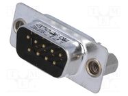 D-Sub; PIN: 9; male; THT; Contacts: brass; UNC 4-40; Locking: screws AMPHENOL COMMUNICATIONS SOLUTIONS