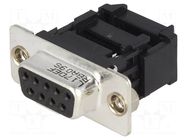 Connector: D-Sub; PIN: 9; female; for ribbon cable; IDC; M3; 5A; 250V AMPHENOL COMMUNICATIONS SOLUTIONS