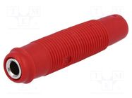 Connector: 4mm banana; socket; 16A; 60VDC; red; nickel plated; 3mΩ HIRSCHMANN T&M