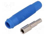 Connector: 4mm banana; socket; 16A; 60VDC; blue; nickel plated HIRSCHMANN T&M