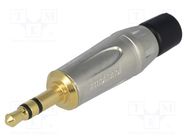 Connector: Jack 3,5mm; plug; male; stereo; ways: 3; straight; silver AMPHENOL