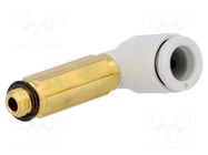 Push-in fitting; threaded,angled 90°; -1÷10bar; Thread: M5 SMC