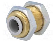 Push-in fitting; threaded,straight; -1÷10bar; brass; Thread: M20 SMC