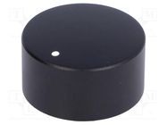 Knob; with pointer; aluminium,thermoplastic; Øshaft: 6mm; black CLIFF