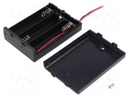Holder; AA,R6; Batt.no: 3; on panel; cables; 150mm KEYSTONE