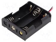Holder; AA,R6; Batt.no: 3; on panel; cables; 150mm KEYSTONE