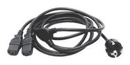 POWER CORD, CEE7/7 PLUG-2X IEC C13, 2.5M