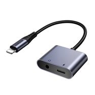 2-in-1 Audio adapter Joyroom SY-L01 Lightning to 3.5mm + Lightning (black), Joyroom