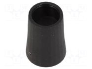 Knob; conical; thermoplastic; Øshaft: 6mm; Ø12x17mm; black; push-in CLIFF