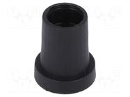 Knob; conical; thermoplastic; Øshaft: 6mm; Ø14x18mm; black; push-in CLIFF