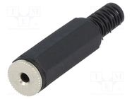 Connector: Jack 2,5mm; plug; female; mono,with strain relief 