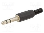 Connector: Jack 6,3mm; plug; male; stereo,with strain relief 