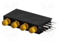 LED; in housing; 3mm; No.of diodes: 4; amber; 20mA; 80°; 1.6÷2.6V LUCKYLIGHT