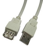 USB CABLE, 2.0 TYPE A PLUG-RCPT, 1M