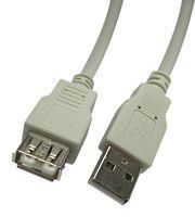 USB CABLE, 2.0 TYPE A PLUG-RCPT, 3M