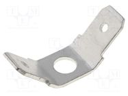 Terminal: flat; 6.3mm; 0.8mm; male; M4; double; screw; brass; tinned FIX&FASTEN