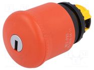 Switch: emergency stop with key; 22mm; Stabl.pos: 2; red; none 