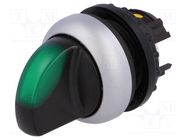 Switch: rotary; 22mm; Stabl.pos: 1; green; M22-FLED,M22-LED; IP67 EATON ELECTRIC