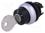 Switch: rotary with key; 22mm; Stabl.pos: 1; black; none; IP66 EATON ELECTRIC