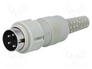 Connector: DIN; plug; male; PIN: 4; Layout: 216°; straight; for cable HIRSCHMANN