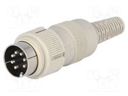 Connector: DIN; plug; male; PIN: 7; Layout: 270°; straight; for cable HIRSCHMANN