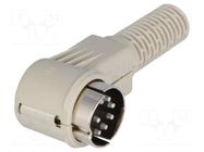 Connector: DIN; plug; male; PIN: 8; 262°; angled 90°; for cable HIRSCHMANN