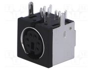 Connector: DIN mini; socket; female; PIN: 6; THT; angled 90° 