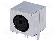 Connector: DIN mini; socket; female; PIN: 6; THT; angled 90° 