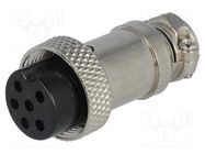 Connector: microphone; plug; female; PIN: 6; for cable; straight 