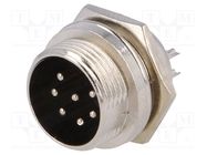 Connector: microphone; socket; male; PIN: 7; for panel mounting 