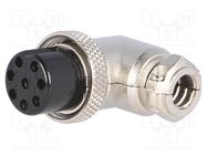 Connector: microphone; plug; female; PIN: 8; for cable; angled 90° NINIGI