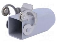 Enclosure for connectors: HDC; size 21.21; for cable; with latch ILME