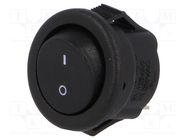 ROCKER; SPST; Pos: 2; ON-OFF; 3A/250VAC; black; none; 20mΩ; UL94V-2 CANAL ELECTRONIC