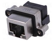 Connector: RJ45; socket; with LED; UL94V-0; IP67; THT; angled 90° Amphenol Communications Solutions