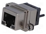 Connector: RJ45; socket; UL94V-0; IP67; for panel mounting; THT Amphenol Communications Solutions