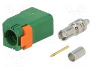 Connector: FAKRA; plug; female; crimped; Polarisation: E-Green 