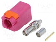 Connector: FAKRA; plug; female; crimped; Polarisation: H-Violet MOLEX