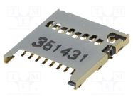 Connector: for cards; microSD; push-pull; SMT; PIN: 8 